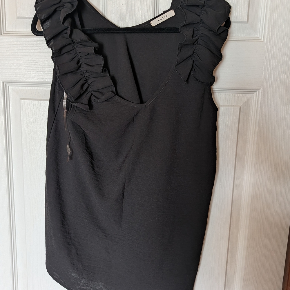 entro Black  Ruffle Blouse